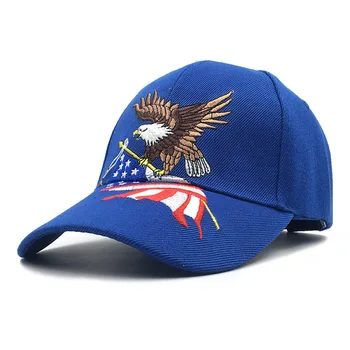 Novi Domoljubni Ameriški Orel in Ameriško Zastavo Baseball Cap USA Plešast Orel 3D Vezenje vrnitev žoge, Klobuki, Moški Skp