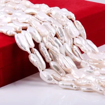 Novih naravnih sladkovodnih pearl white nezakonitih biserne kroglice uporablja v nakit, izdelava DIY zapestnico, ogrlico velikost 8x25mm