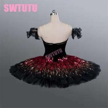 Odraslih visoke kakovosti black strokovno balet tutu swan lake baletni kostumi,rdeče balet tutu za dekleta BT9045B