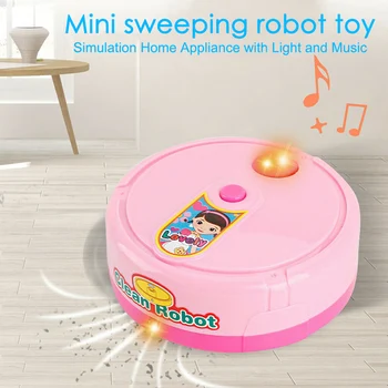 Otroci otroški baterije igrače robot metla igrače s svetlobo in glasbo roboti gospodinjski igrače metla
