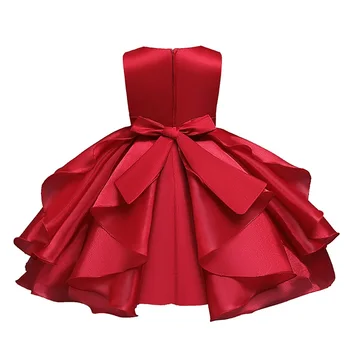Otroci Rdečo Obleko Za Deklice Baby Dekleta Princesa Obleke obhajilo kostume dekle Barva Kostum Satenasto Obleko