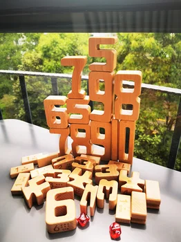 Otrok Lesene Igrače Bukovega lesa Digitalni Blokov/ Math Bloki za Otroke Zgodnjega Učenja Izobraževalne Igrače