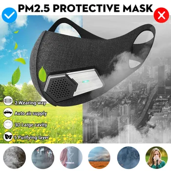 Pametna Električna Obraz Maska za Čiščenje Zraka Proti Prahu Onesnaževanja Svežega Zraka pm2.5 Z Dihanjem Ventil Za Osebno Zdravje, Avto