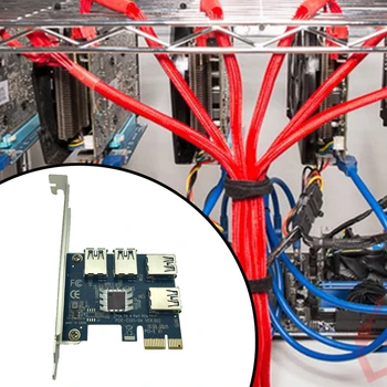PCI-E PCI Express Kartico Razširitev Kartice Uprave PCIE 1 do 4 USB 3.0 Adapter 1x na 4-port 16x Adapter Riser Card za Bitcoin BTC Rudarstvo
