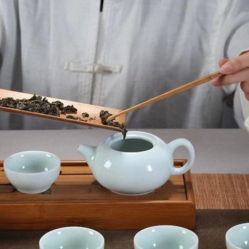 PINNY 4Pcs/set Naravnega Bambusa Čaj Dodatki, Ročno Izdelani Čaj Slovesnosti Orodja Kitajski Kung Fu Žličko Bambusa Čaj Posnetek