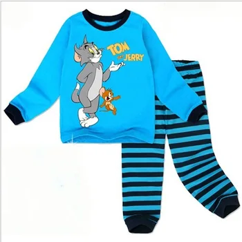 Prosti čas Risanka Majica+hlače, pižame 2pcs nastavite otroška Oblačila Nastavite Obleko Malčke Baby Boy Dolge Rokave Set 2-7t