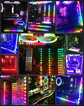 Prostor RGB LED Trakovi Za PC Digitalna RGB LED Trakovi Za GIGABYTE RGB Fusion 3 pin 5V DODAJ Glavo na Matično ploščo (+5V,PODATKOV,GND)