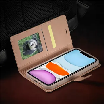 Retro Jedrnato Usnjena torbica za iPhone Mini 12 11 X XR Pro XS Max SE 2020 Primerih Magnetni Etui iPhone 6s 7 8 Plus Denarnice Zajema