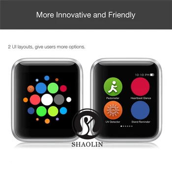 SHAOLIN Original Pametno Gledati Serije 6 za Ženske, Moške Bluetooth SmartWatch za Apple Watch iOS (iPhone, Android Telefon (Rdeči Gumb)