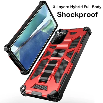 Shockproof 3-Plasti Hibridni Oklep Ohišje Za Samsung Galaxy Note 20 Ultra S20 FE S21 Plus 5G A51 A71 A21S A30 A50 Stojalo Primeru Coque