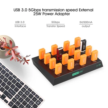 Sipolar Industriel 16 vrata USB 3.0 hub hitro hitrost prenosa podatkov za usb duplicator in Kopiranje stroj