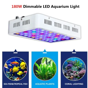 Sladkovodne Morske LED Akvarij Zatemniti led Grow Light 180W Marine Fish Tank Akvarij Slabši Svetlobi