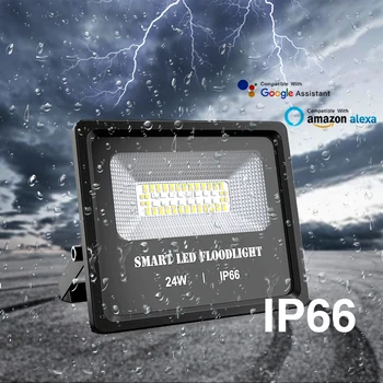 Smart LED Žaromet 24W Bluetooth APP Skupini Nadzor na Prostem RGB Poplav Svetlobe IP66 Nepremočljiva Vrt Pozornosti Razsvetljavo