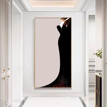 Sodobno Abstraktno Oblačenja Up Elegantno Žensko Umetniško Platno Slike Wall Art Slik, Dnevna Soba Dekor (Brez Okvirja)