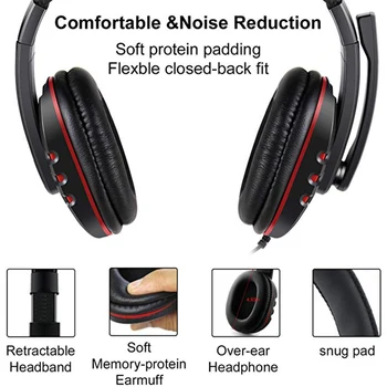 Stereo Gaming Slušalke Za Xbox eno PS4 PC 3,5 mm Žično Nad Glavo Igralec Slušalke Z Mikrofon Nadzor Glasnosti Igra Slušalke