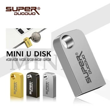 Superduoduo USB flash Disk 128GB 32GB 64GB 8GB 16GB Kovinski Pen Drive Pendrive 128 64 32 16 8 GB Pomnilnik USB Cle USB ključ