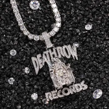 UWIN Hiphop Nakit Deathrow Evidence Obesek Ogrlice za Moške Ledeni Iz Kubičnih Cirkonij Čare Baker Obeski Modni Nakit