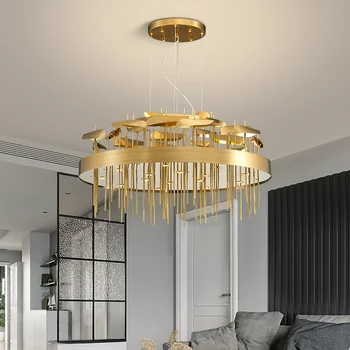 V novi, moderni led luč lestenec za dnevno sobo luxury gold viseče svetilke jedilnico, spalnica dekoracijo svetlobna telesa