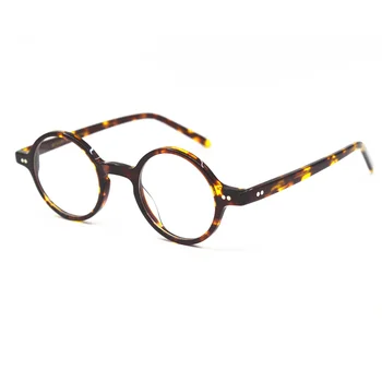 Vintage Majhne Okrogle Tortoise Polno Platišča Acetat Eyeglass Okvirji Unisex Ročno Izdelani