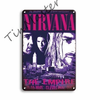 Vintage Človek Jama Dekorativne Plošče Retro Nirvana Plakat Kovine Znaki Guns N Roses Tin Znak, Pub, Bar, Soba Dekoracijo Moda Dekor