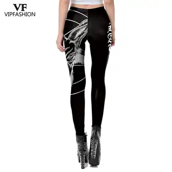 VIP MODA Nov Prihod Gotike Stretch Suh Dokolenke Robot Strip Moda Natisnjeni Punk leggins Ženske Dokolenke Jeggings