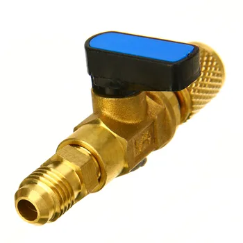 Visoka Kakovost 1PC ogrevanje, prezračevanje in A/C Naravnost SHUT-OFF krogelne pipe Adapter Orodje Za R410a R134a 1/4