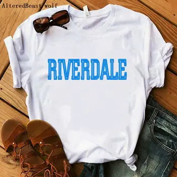 Vogue Riverdale ropa mujer tshirt Reke Vixens Riverdale tiskanja pocket T-Shirt vrh harajuku bele O Vratu graphic tee shirt femme