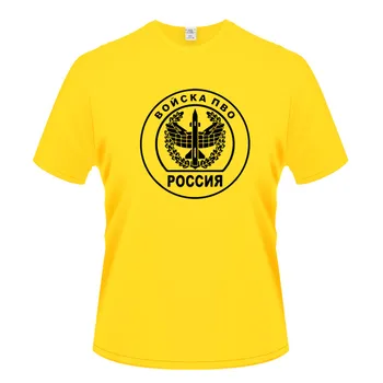 Vojaki v pto Rusija antiaircraft obrambo Moških Okrogle Ovratnik Kratek Rokav T-shirt Modni Moški T-Shirt Vrhovi Tees