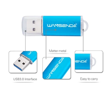 WANSENDA Usb 3.0 pomnilniški ključek USB za Visoke Hitrosti Pen Drive 8GB 16GB 32GB 64GB 128GB 256GB Zunanje Skladiščenje Pendrive Pomnilniški Ključek USB