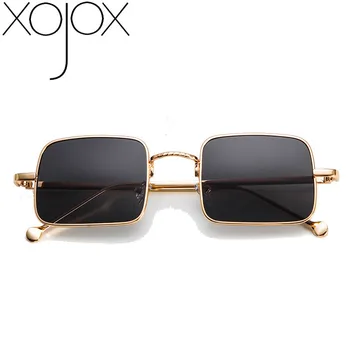 XojoX Retro Kvadratek sončna Očala za Moške, Ženske Kovinski Okvir Pisane Leče, sončna Očala Vintage Modnih Očal