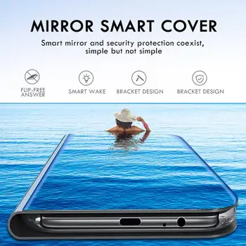Za Sony Xperia 5 II Smart Zbudi Primeru Za Sony Xperia 10 II Moda Electroplate Ogledalo Flip Telefon Kritje