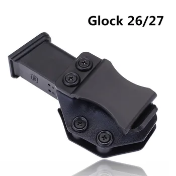 Znotraj Pas IWB Kydex Revije Prevoznik Mag Tulec Za Glock 17 19 22 23 26 27 31 32 43 Skriti Nosijo 9 mm pištolo Torbica