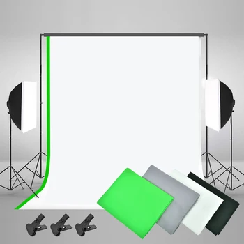 ZUOCHEN Foto Studio LED Luči Softbox Razsvetljave, Komplet 2*3m Ozadju Podporo 4 Kulise Za Fotograranje Fotograranje Facebook Živo
