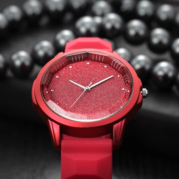 Zvezdnato nebo tonneau izbiranje mehki silikonski ženske ure preprost Diamond elegantne ženske ročne ure PREPOROD znamke rdeče quartz uro