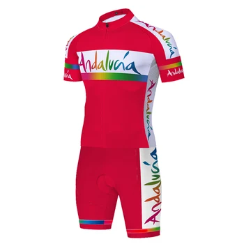 Španija skinsuit kolesarjenje, izposoja kratkimi rokavi jumpsuit ANDALUCIA Triatlon equipacion ciclismo verano hombre 2020 20 D gel blazinico