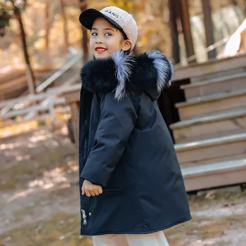 Ženska Zimska Jakna za Dekle Kombinezon 2020 Nova otroška Oblačila Parka Sijoče Dve Vrhnja oblačila Najstniški Otroci Nepremočljiva navzdol Plašč