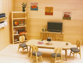 1:12 lutke mini Mini dinning tabela dinning stol sideboard TV omarice pohištvo oprema otroci zbirateljske Darilo