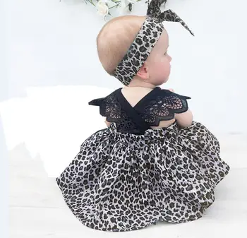 1-7Y Baby Dekleta Cvet Stranki Poroka Obleke Malčka Dojenčka Princesa Leopard Otroci Eleganten Kostum Roupas Fille Otroci Oblačila