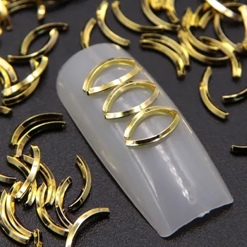 1000pcs/Paket Silver Gold Ukrivljen, Pol-3D Krog Zlitine Nohtov Dodatki Nail Art Okraski Japonska Stud Zakovice DIY Čar francoski