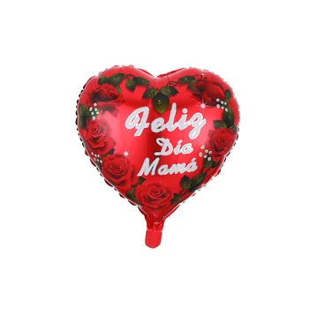 10pcs 18 inch Natisnjeni španski mati Folija Baloni materinski Dan Srce Oblika Helij Ljubezen Globos Dekor Mama Balon Darila Balaos
