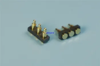 10pcs Spomladi naložen skakal pin priključek 3 Pin Igrišču 2.54 mm Površinska montaža PCB SMT medenina material Zlato 1u baterije priključek