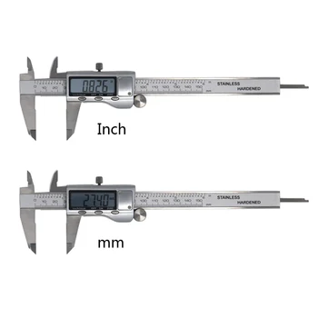 150mm 200mm iz Nerjavečega Jekla Digitalni Vernier Kaliper Vladar Globino profila Mikrometer Paquimetro LCD Merilni Instrument