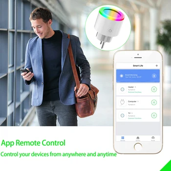 16A EU RGB wifi Smart Vtič z Močjo Zaslon, wifi brezžično Smart Vtičnice Vtičnice z Google Doma Alexa Glasovni Nadzor
