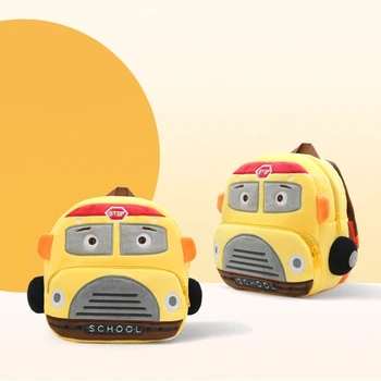 2-4 Let Risanke 3D Avto Obliko Plišastih Nahrbtniki Baby Otroci Igrače za Otroke v Vrtec Dekle, Fant, Torba
