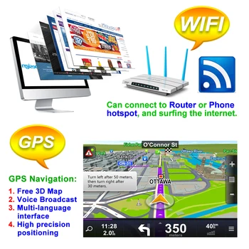 2 Din avtoradio Večpredstavnostna Android 8.1 Video Player 7-Palčni Universal Auto Stereo GPS Navigacija Avto Mp5 Predvajalnik, GPS