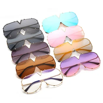 2020 Luksuzni Rimless Prevelik sončna Očala Ženske blagovne Znamke, Modni Oblikovalec Velik Okvir Enega Kosa Pilotni sončna Očala Očala UV400
