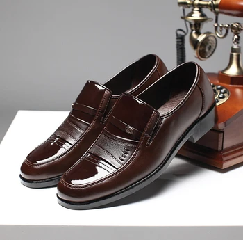 2020 moške usnjene čevlje mens priložnostne čevlji visoke kakovosti pu moški stranka čevlji zapatillas hombre modni Črno Oxford čevlji moški