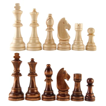 2020 Nov Prihod Lesene Šahovske Figure, Vroče Prodaje 55-91Mm Višina Zabavne Igre 12Pc/Set