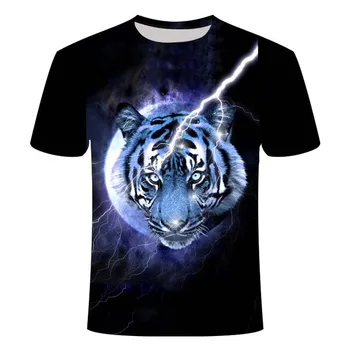 2020 novo 3D lion t-shirt moški živali t-shirt zabavno t-shirt slim 3D natisnjeni t-shirt poletnih vrh