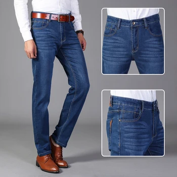 2020 Vomint Nova Moda za Moške Jeans Business Casual Stretch Slim Classic Jeans Hlače Traper Hlače Moški 008